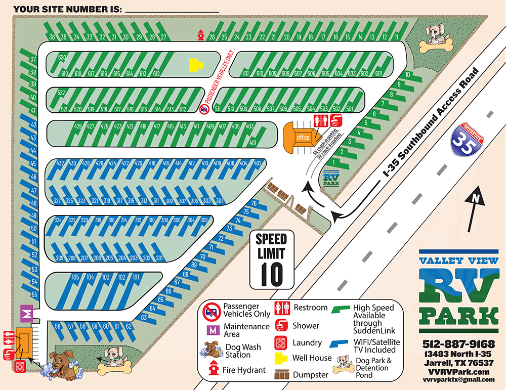 Park Map And Guest Rules Valley View Rv Park