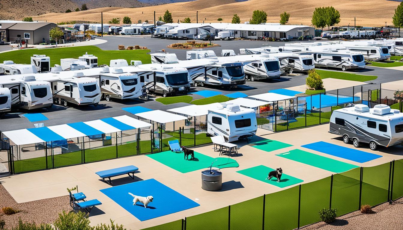 Modern RV park featuring full hookup sites, paved roads, and premium guest amenities.